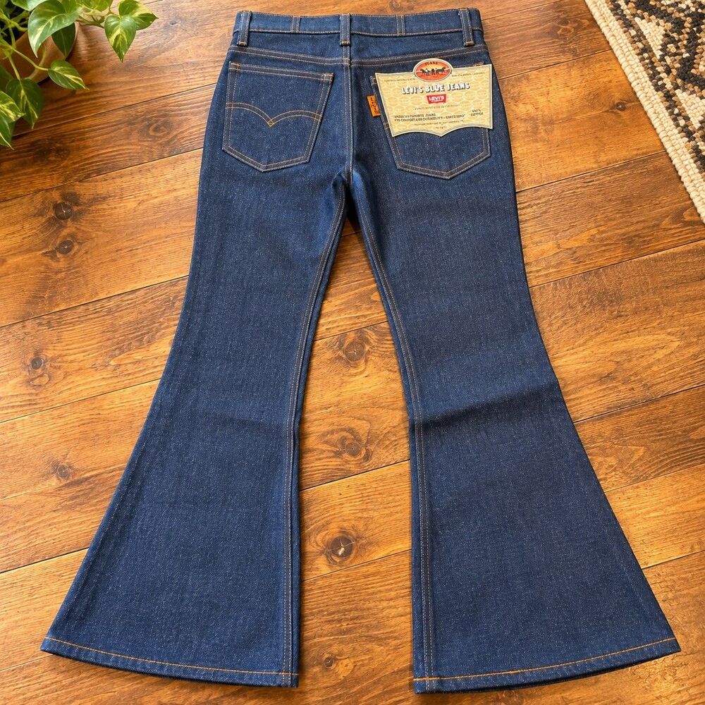 Vintage Levi’s 646-0217 1970’s DEADSTOCK NWT BELL BOTTOMS ORANGE TAB 34x34 USA